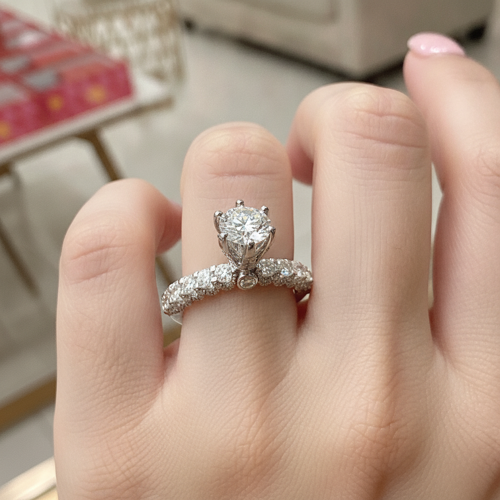 Elegant Round Diamond Ring 333025
