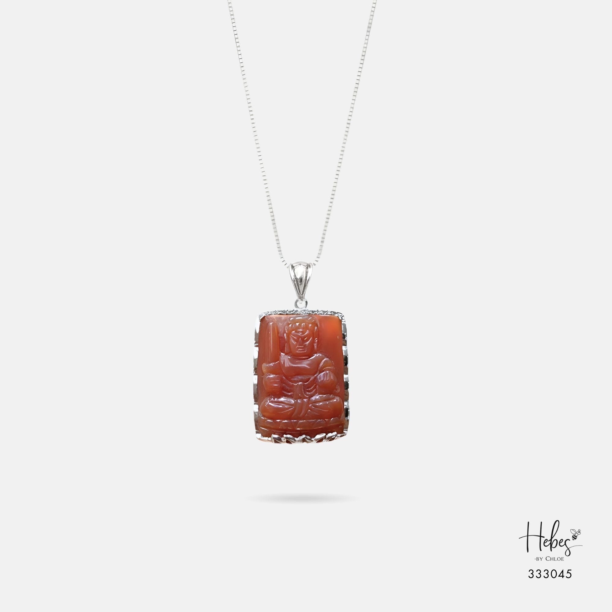 Arhat Red Agate White Gold Pendant 555977