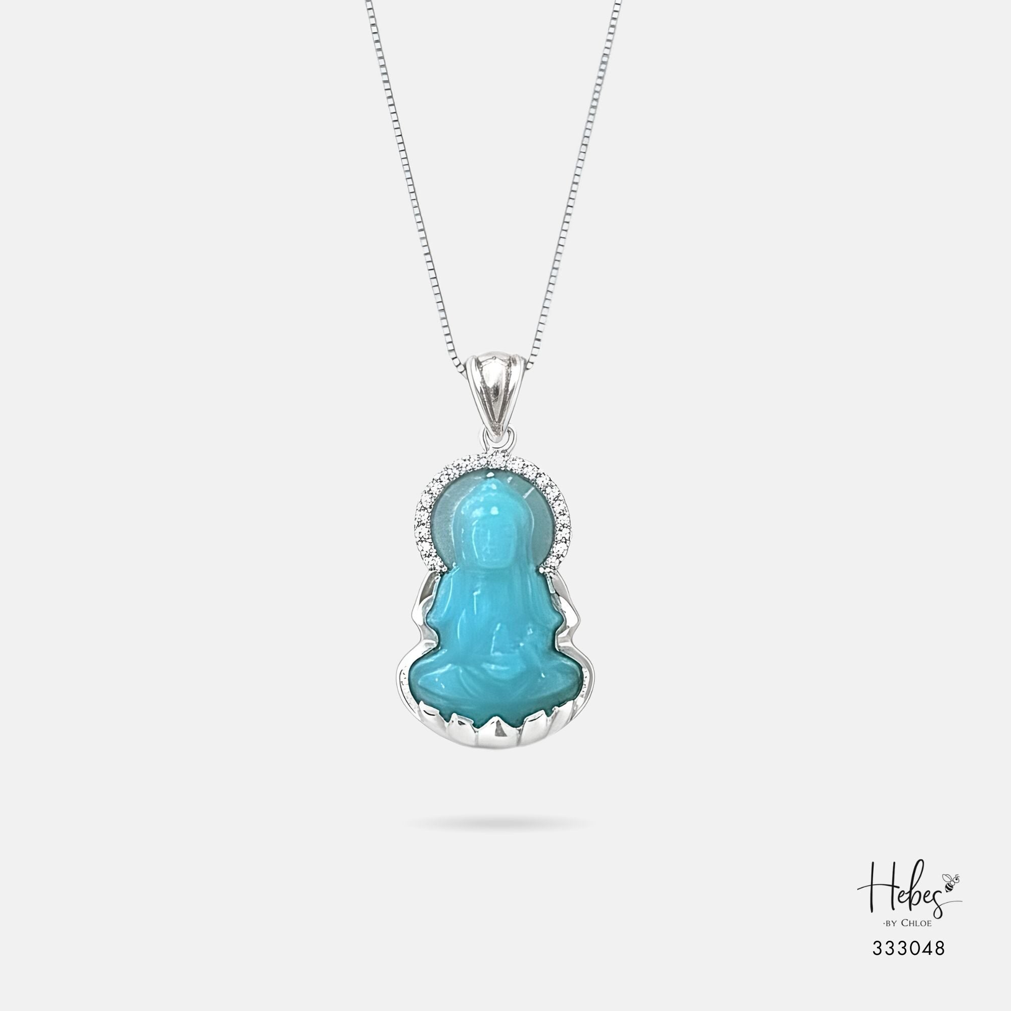 Guanyin Aquamarine Pendant  555980