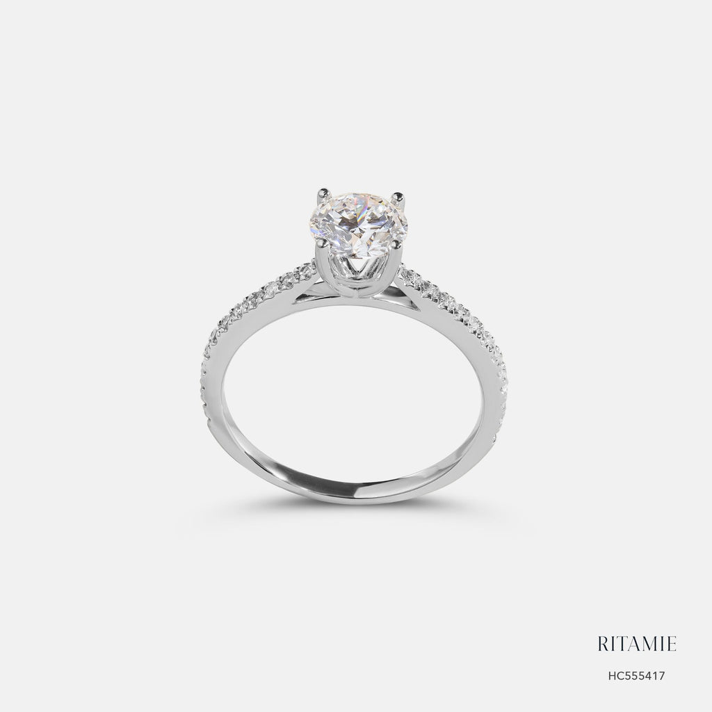 Elysia Pavé Solitaire Lab-Grown Diamond Ring 555417