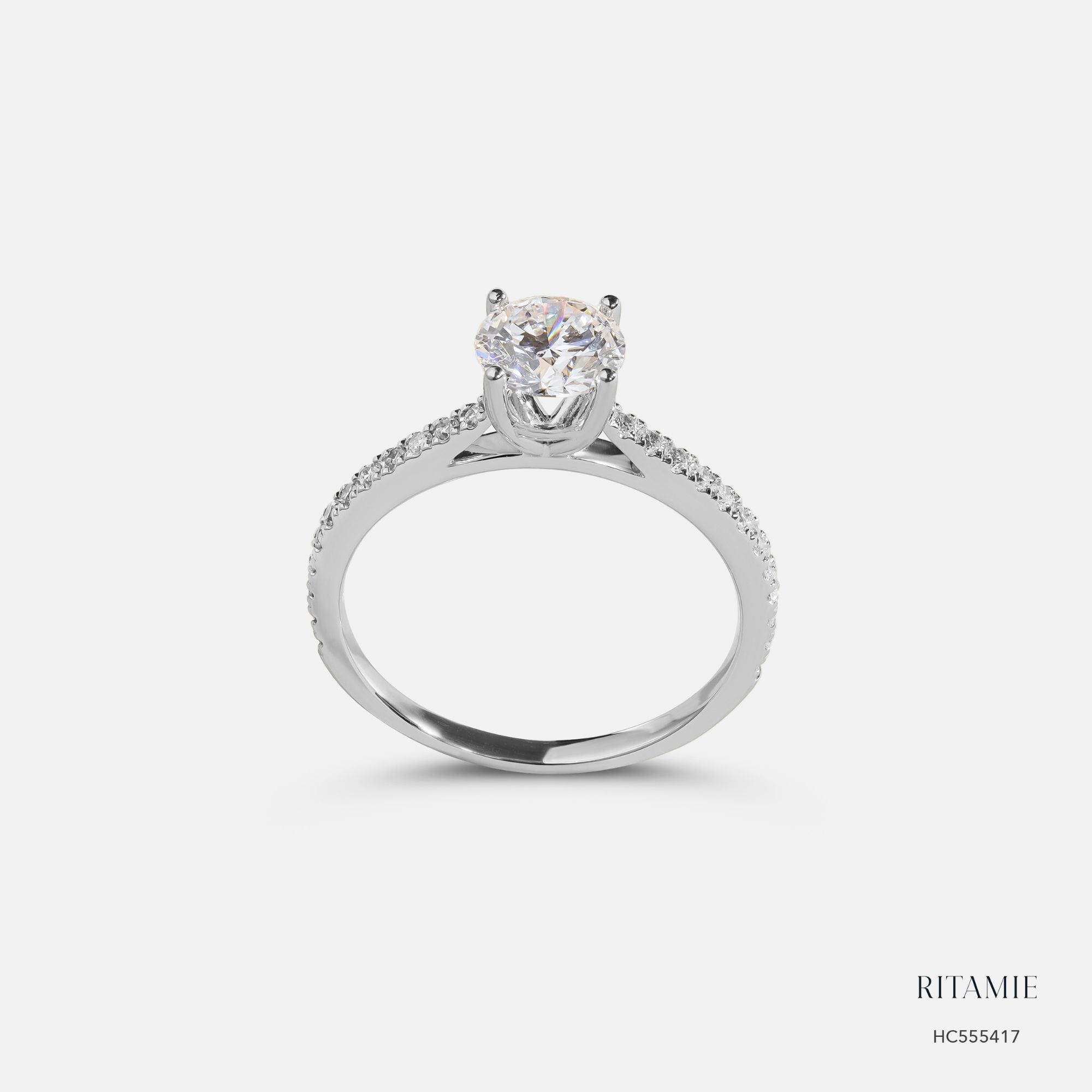 Elysia Pavé Solitaire Lab-Grown Diamond Ring 555417