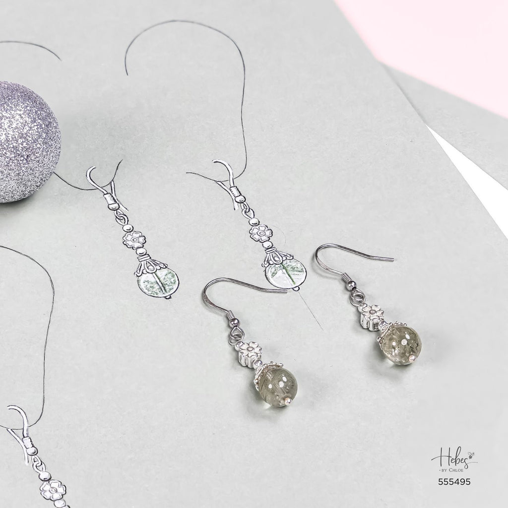 Winter Wonderland Crystal Wings Lodolite Earrings 555495