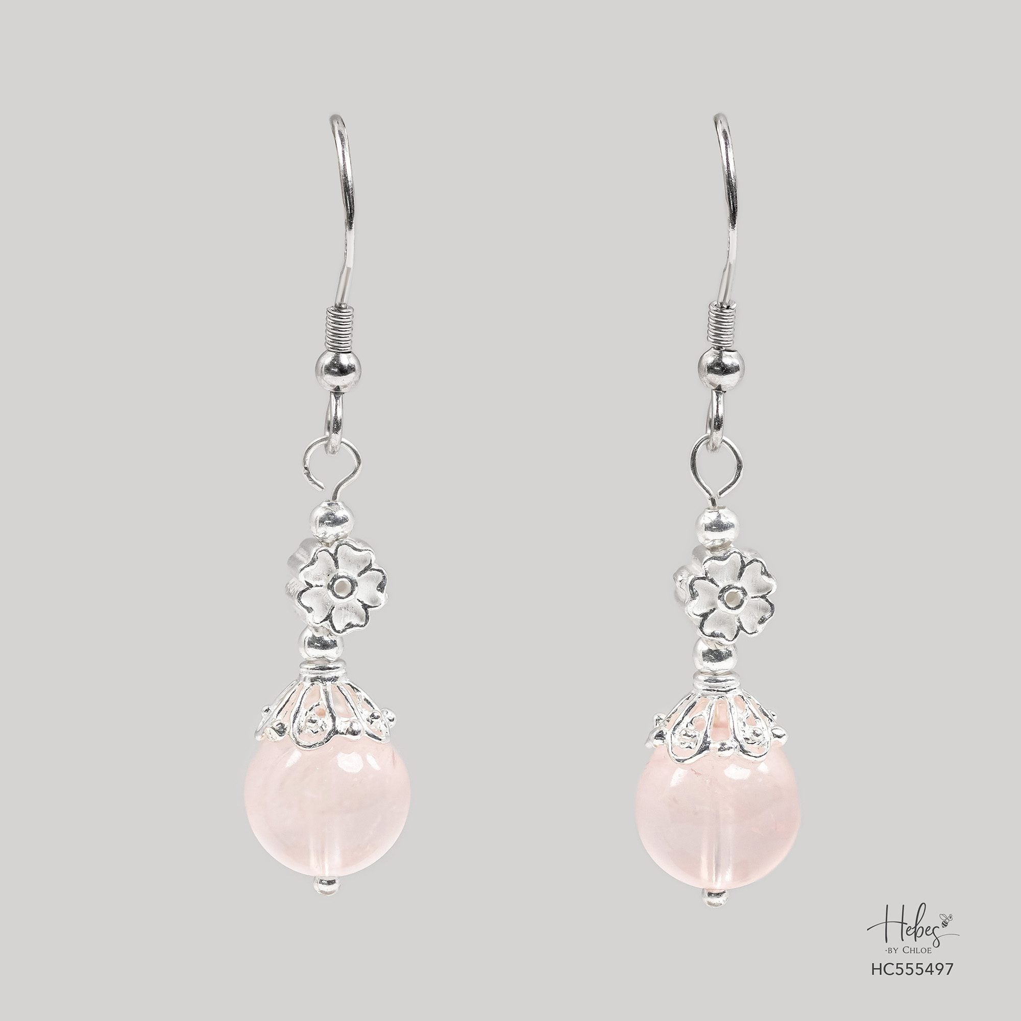 Winter Blessings Crystal Wings Rose Quartz Earrings 555497
