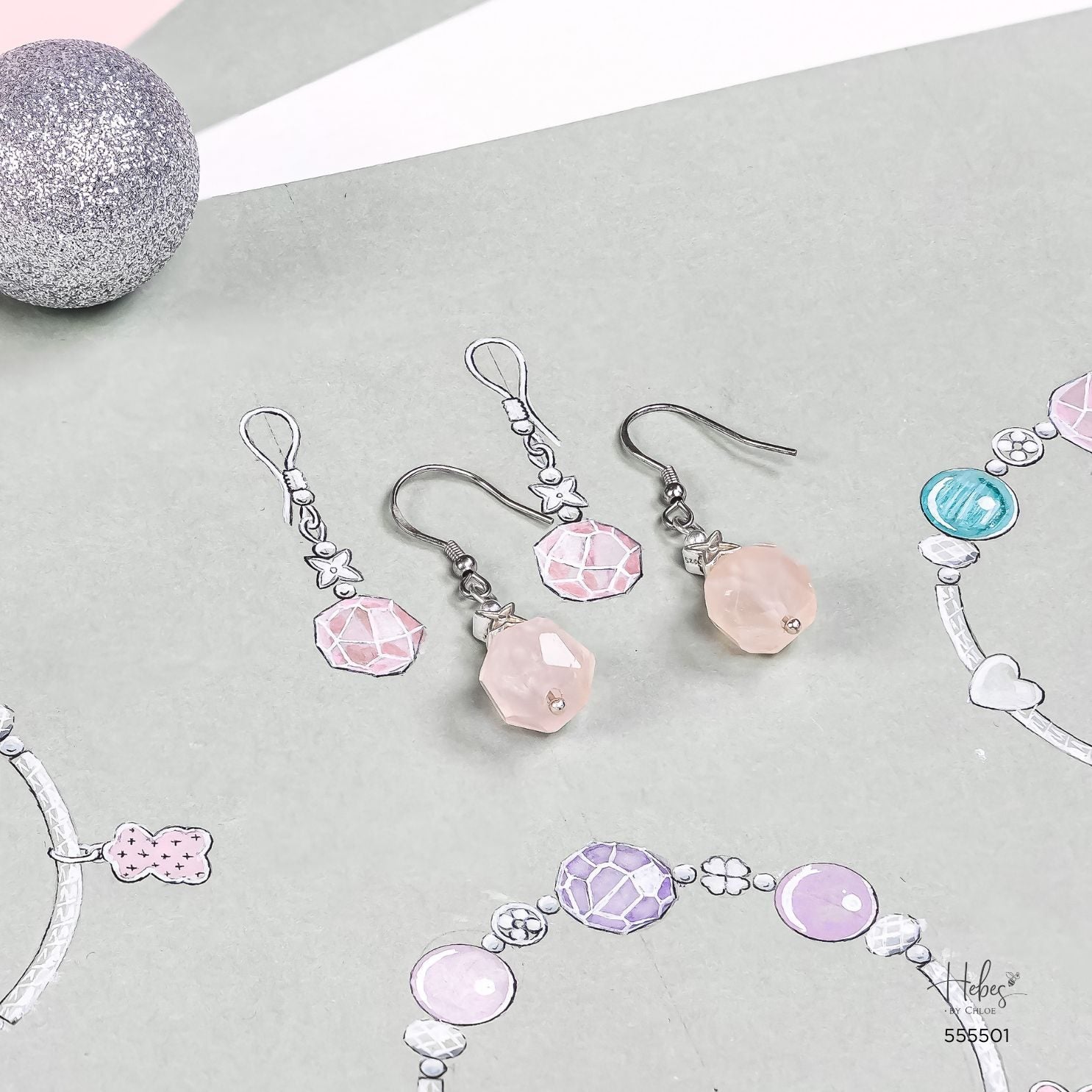 Winter Blessings Merry and Bright Rose Quartz Earrings 555501