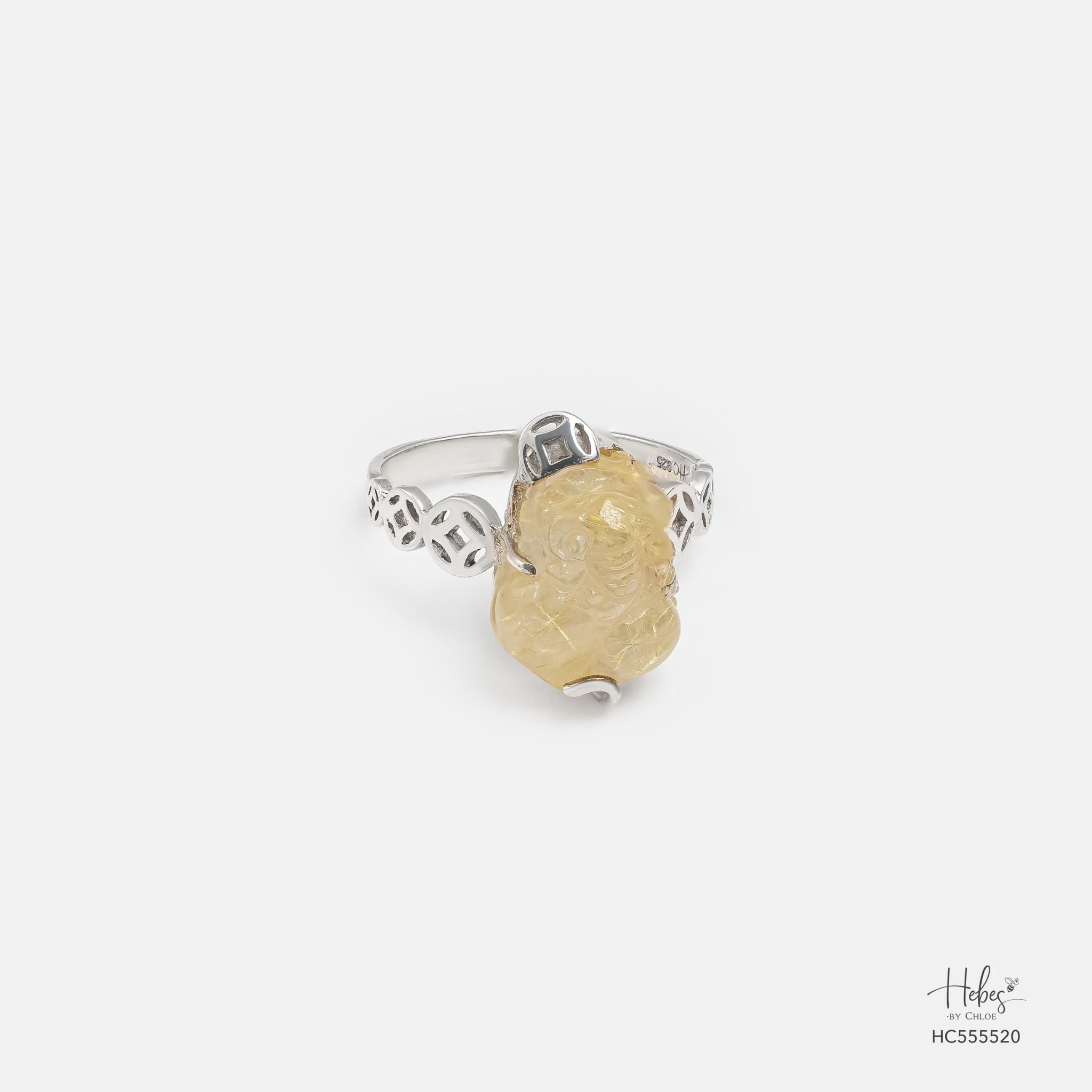 Yellow Rutilated Quartz Ring 555520
