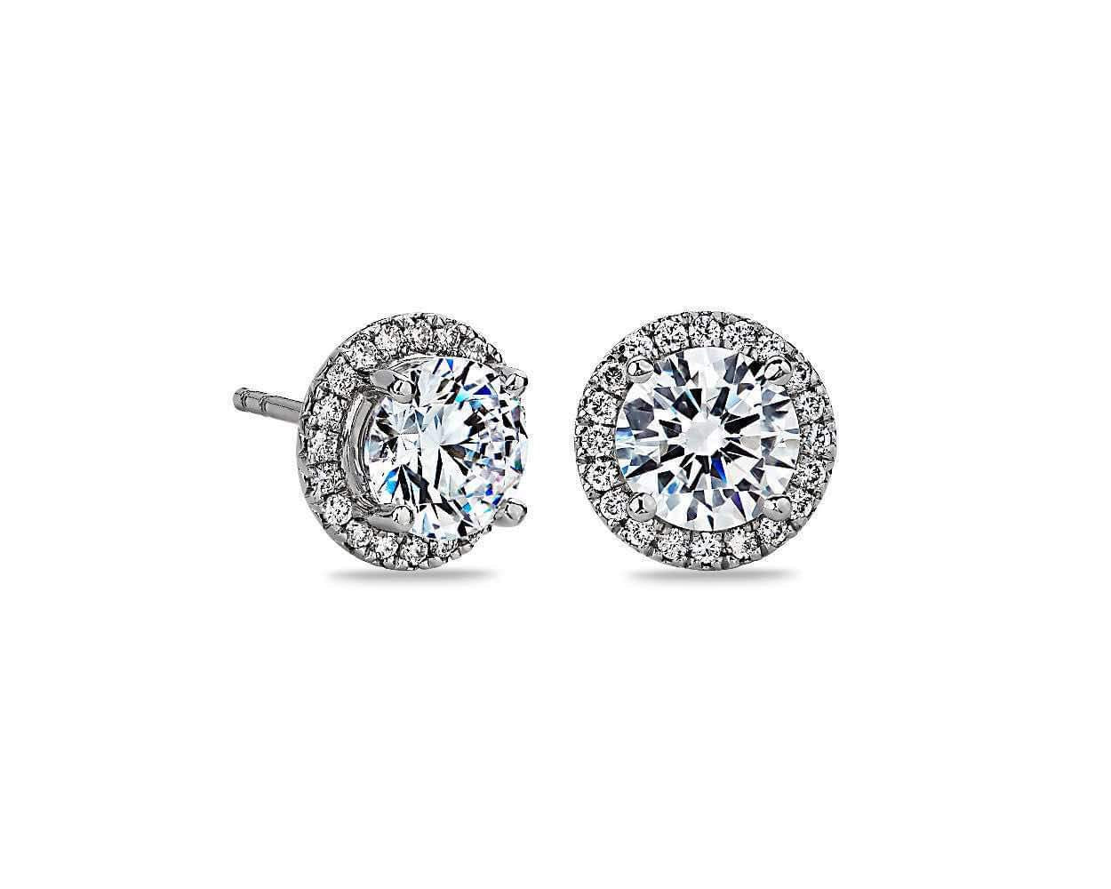 Timeless Halo 10K White Gold Lab Diamond Earring 555528