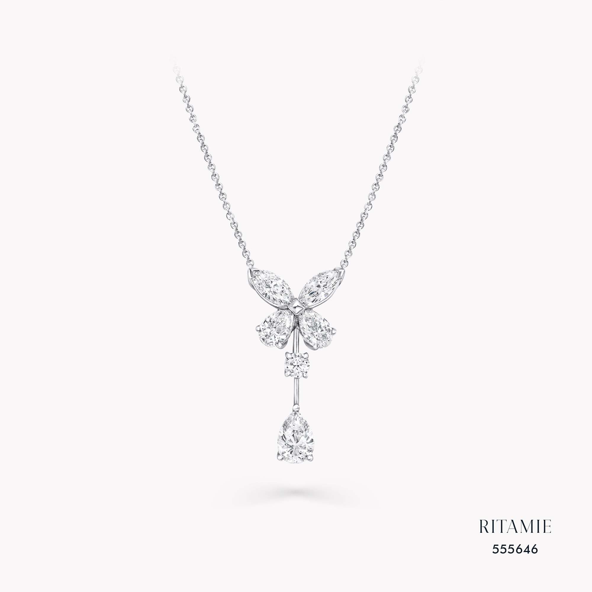 Fluttering Bloom Lab-Grown Diamond Necklace 555646