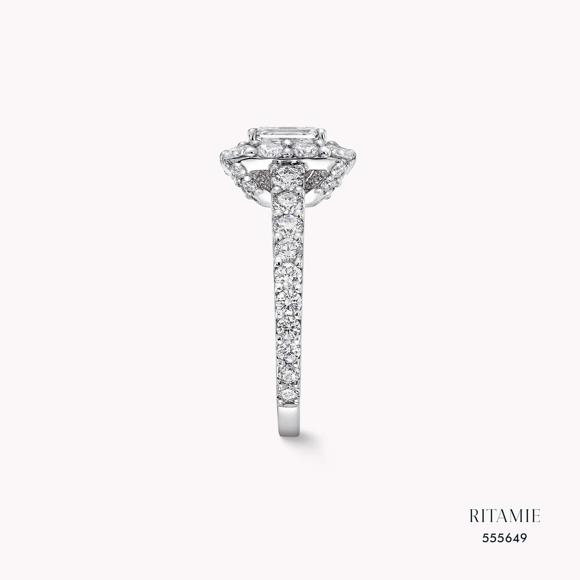 Emerald-Cut Lab-Grown Diamond Halo Ring 555649