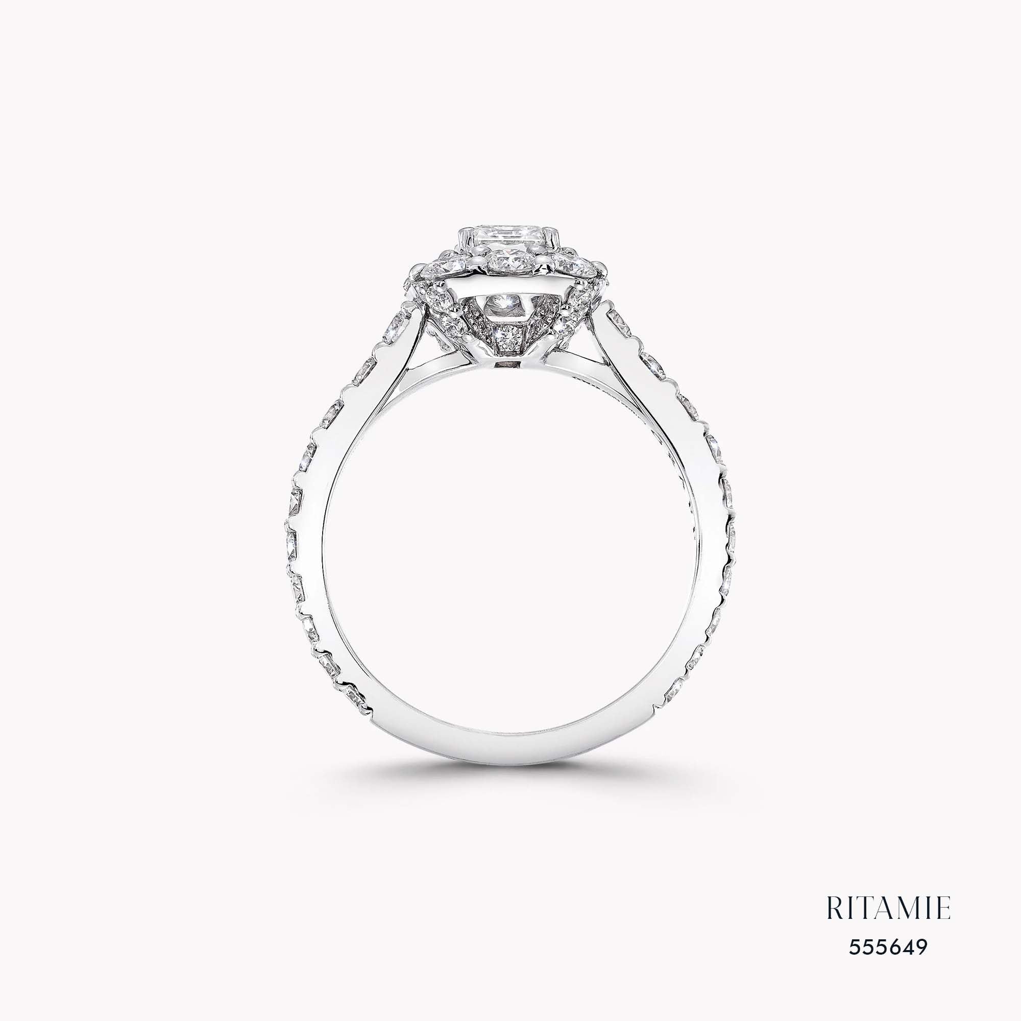 Emerald-Cut Lab-Grown Diamond Halo Ring 555649