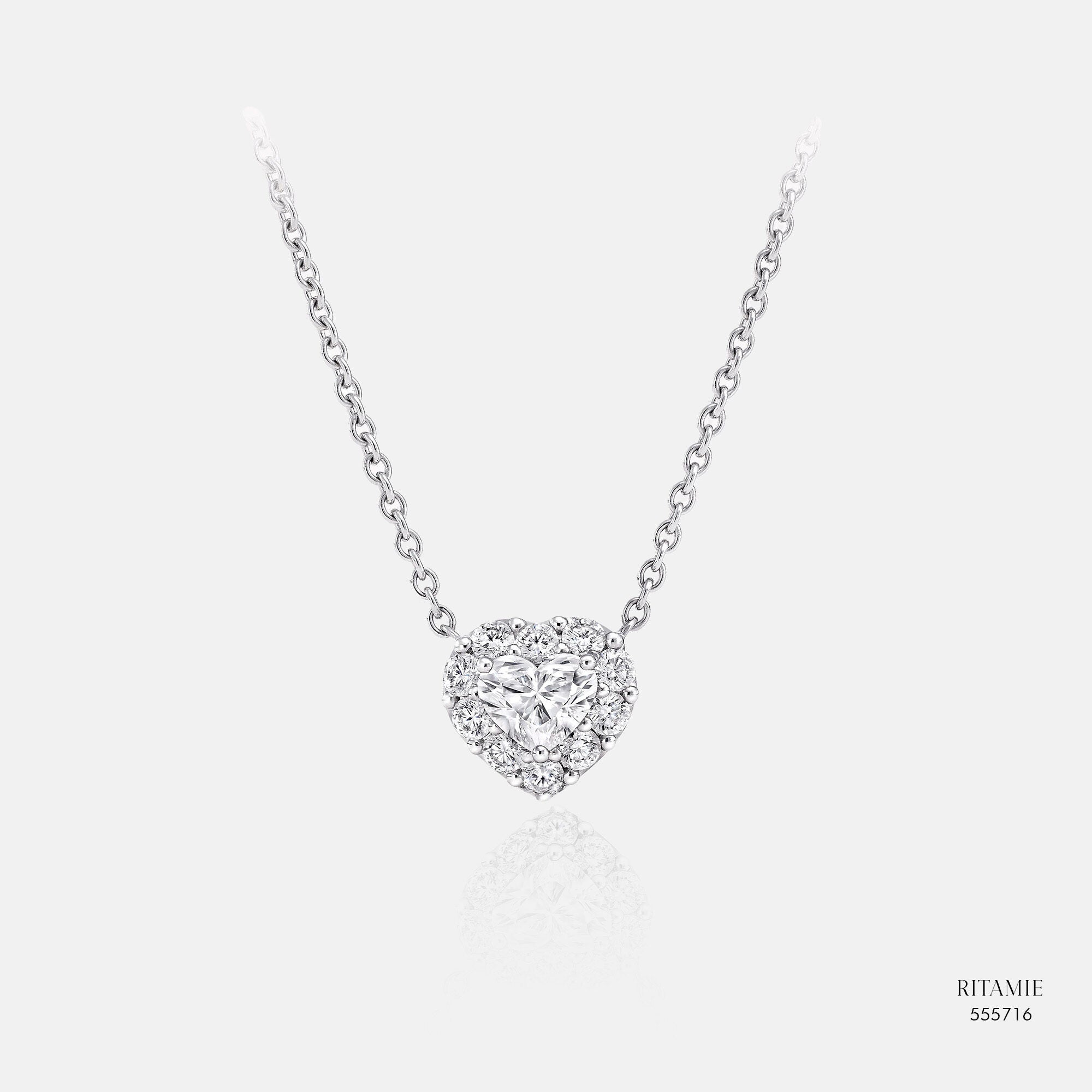 Heart Halo Lab-Grown Diamond Necklace 555716