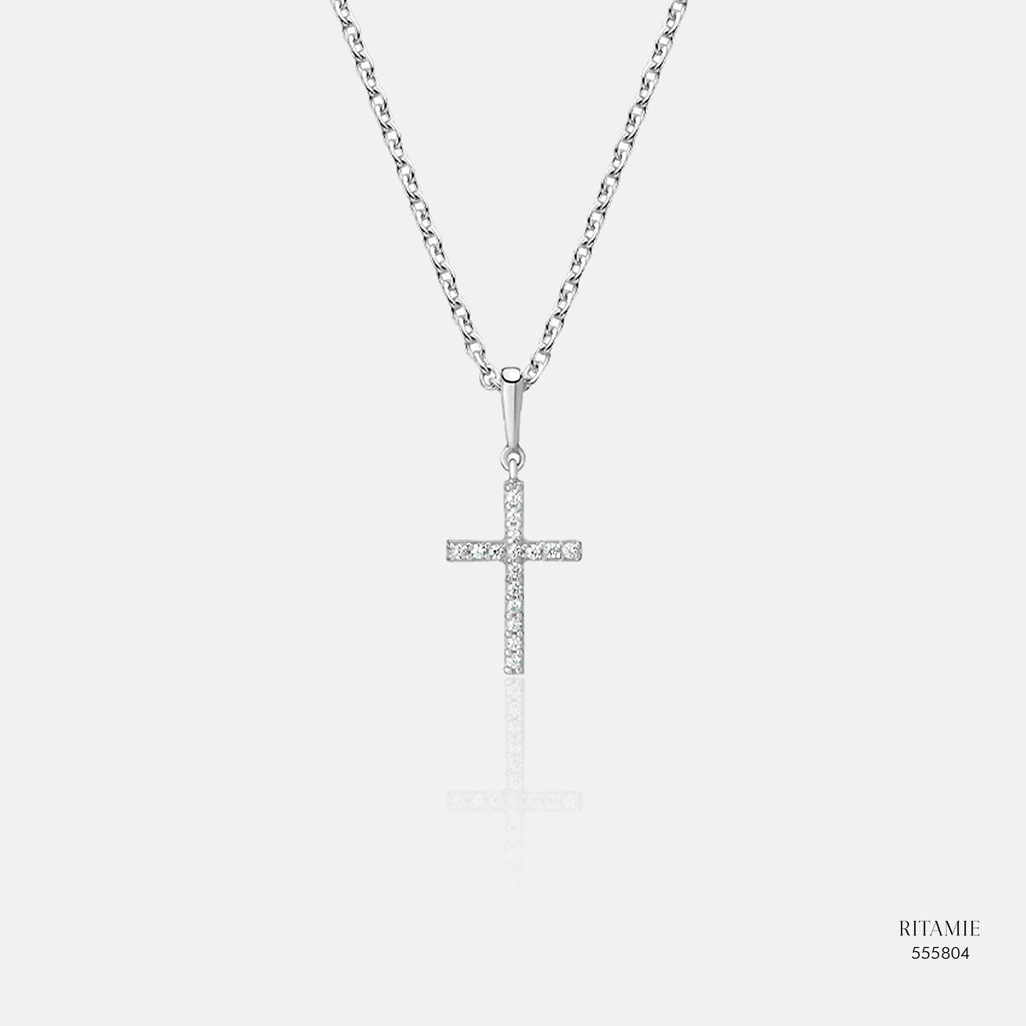 Vertical Cross Lab-Grown Diamond Pendant 555804