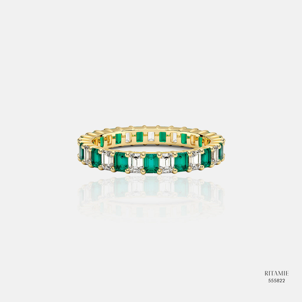 Emerald Glow Lab-Grown Diamond Eternity Ring 555822