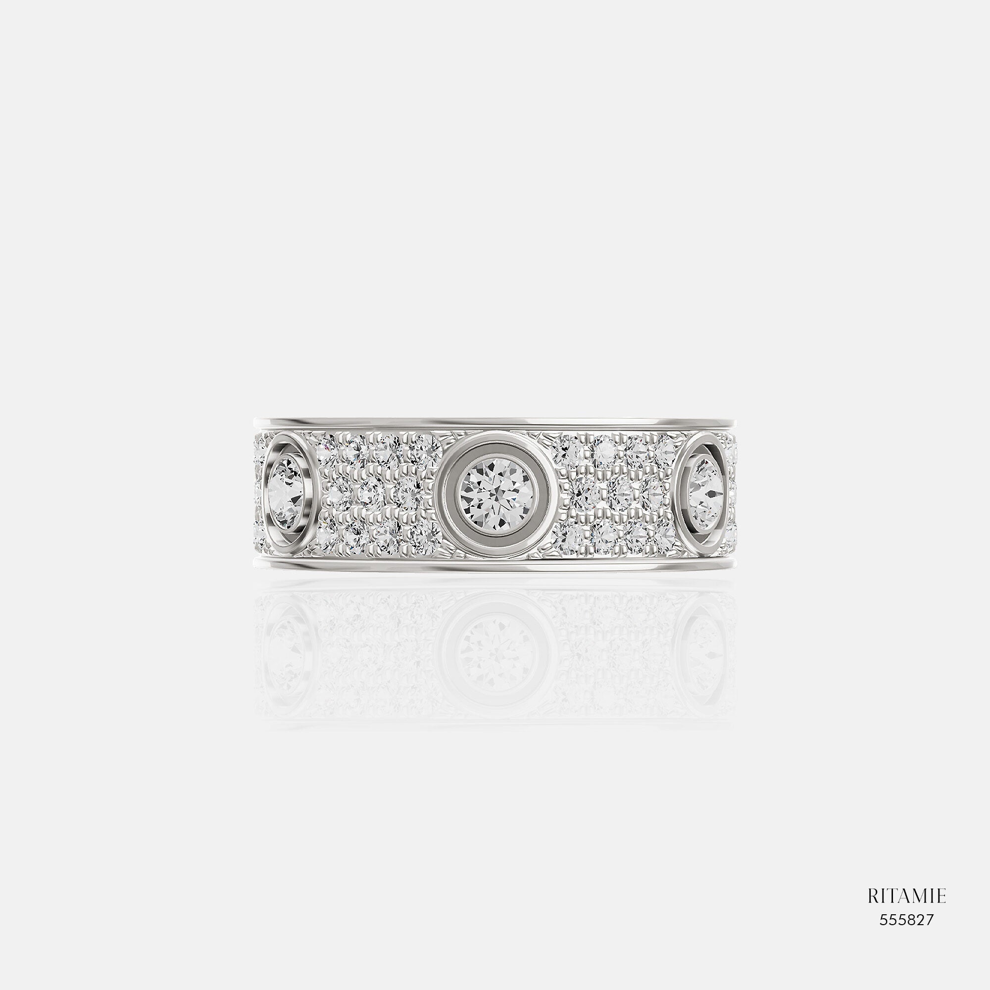 Vow Band Pavé White Gold Diamond Ring 555827