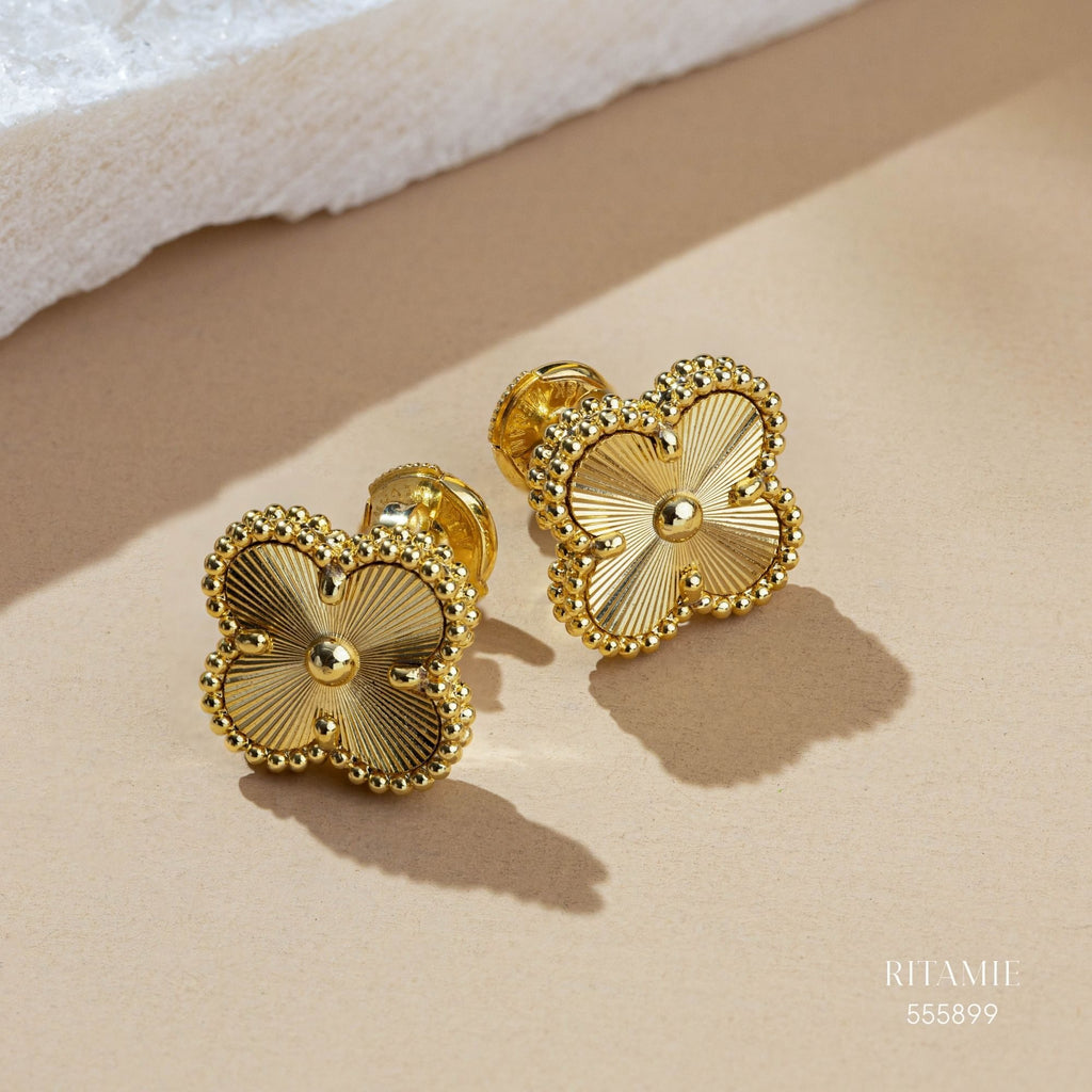 Golden Clover Yellow Gold Earrings 555899