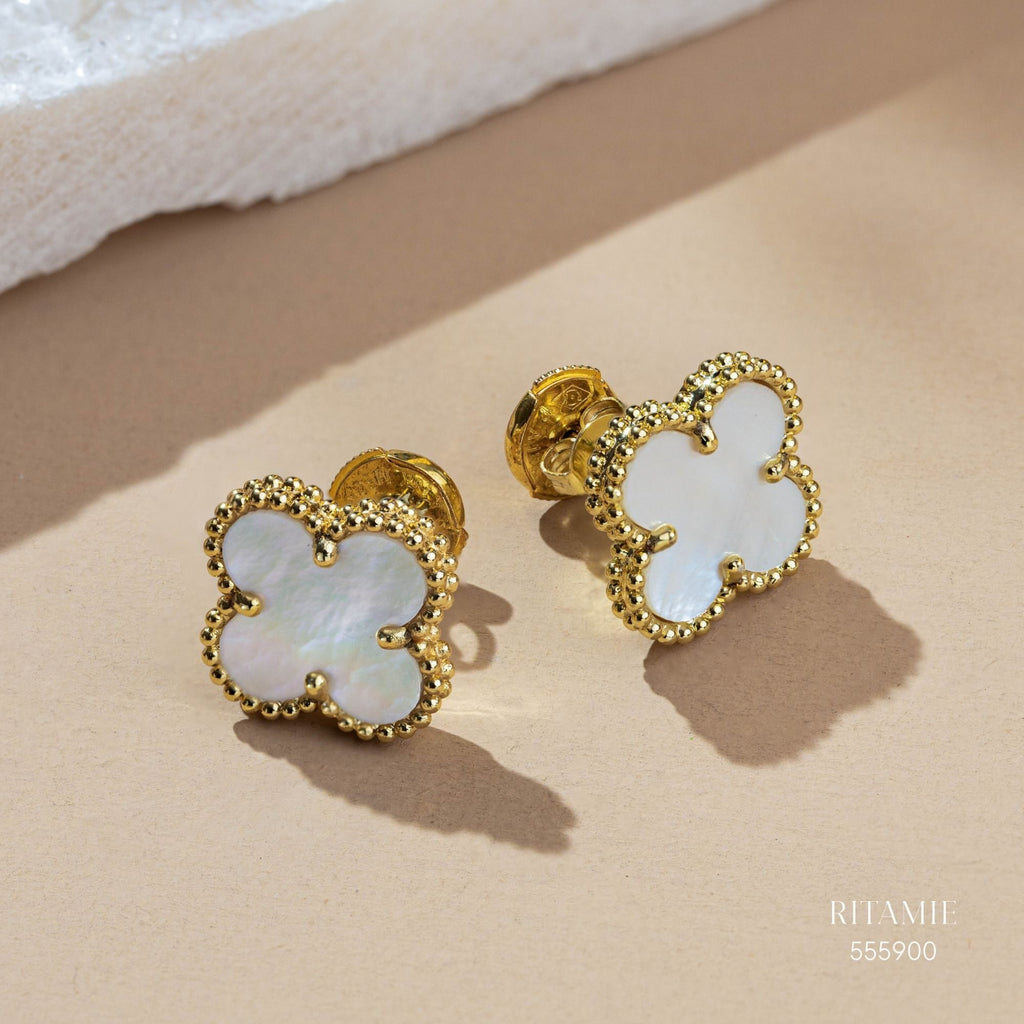 Moonlight Clover Yellow Gold Earrings 555900