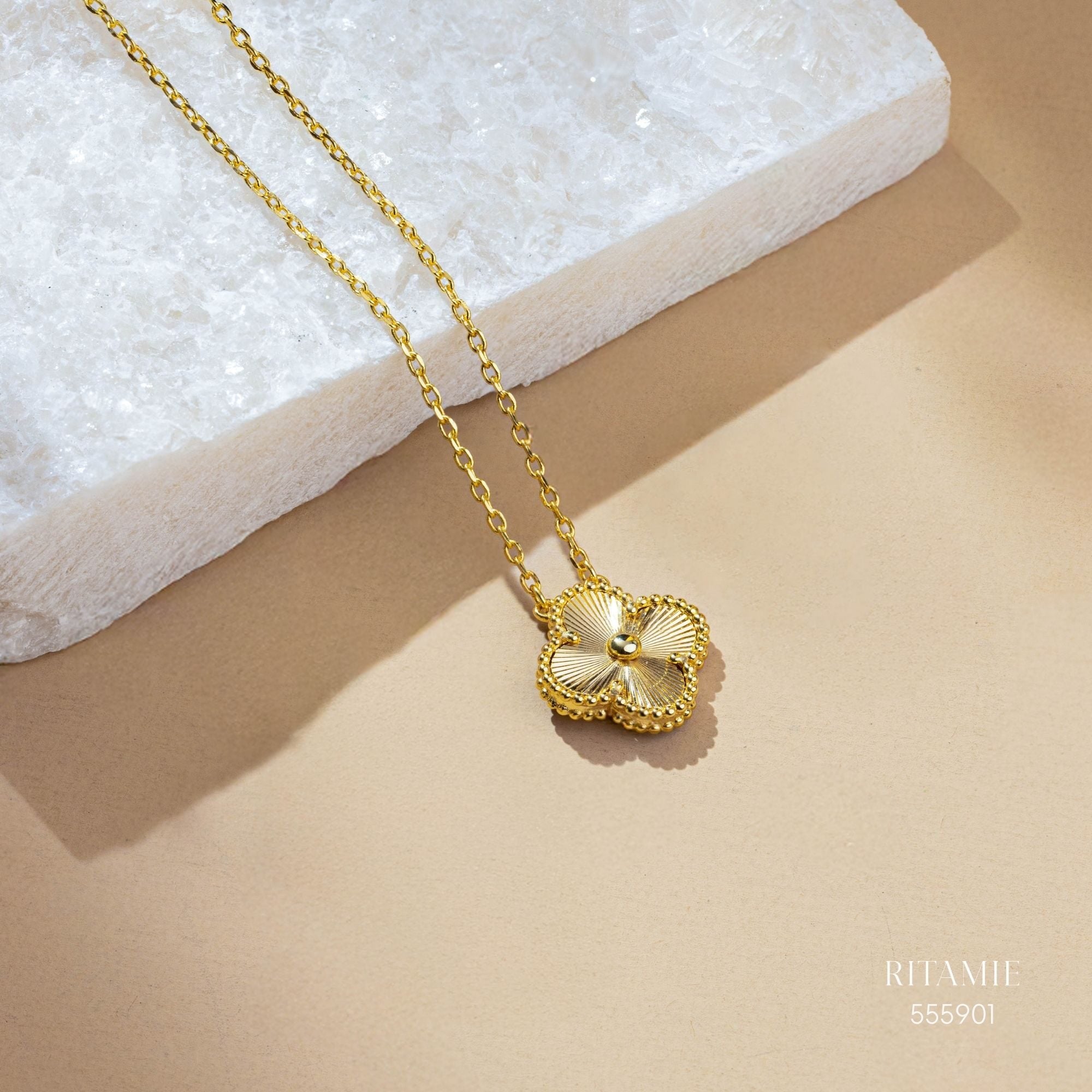 Golden Clover Yellow Gold Bracelet Necklace 555901