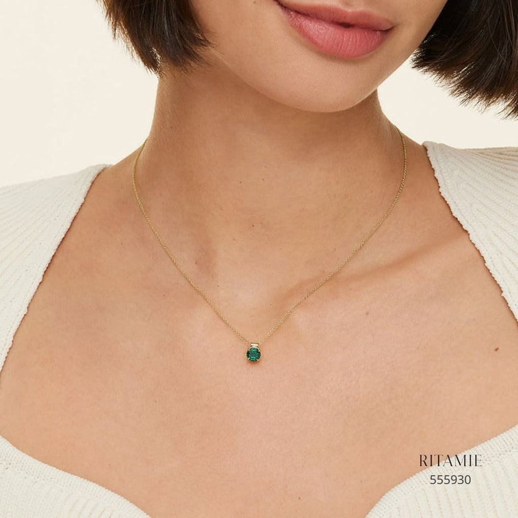 Floating Emerald Solitaire Pendant 555930
