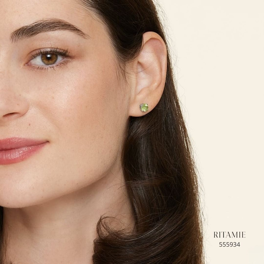 Peridot Solitaire Stud Earrings 555934