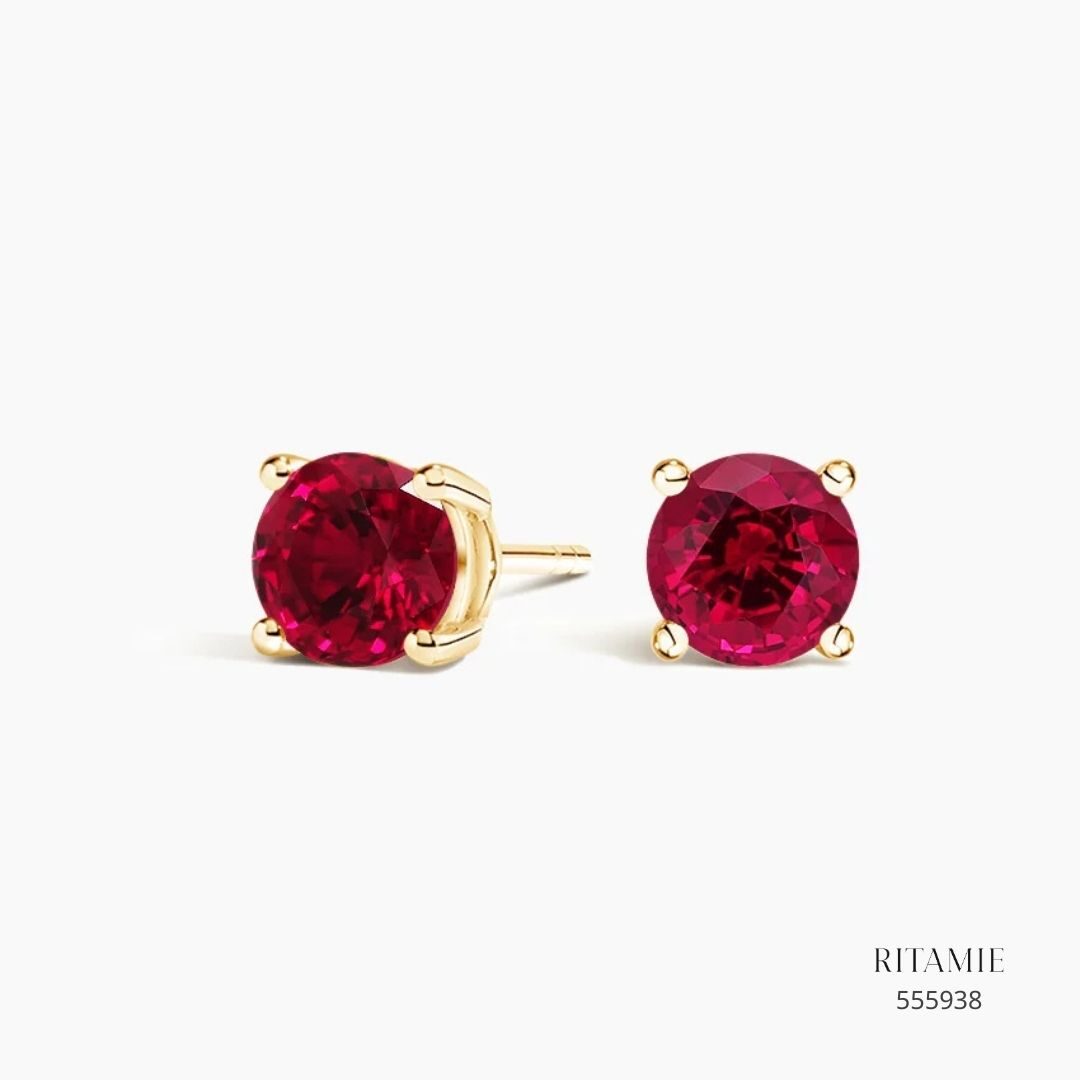 Classic Ruby Solitaire Stud Earrings 555938