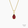 Teardrop Lab Ruby Pendant in 14K Yellow Gold 555939