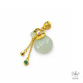 White Jade Pearl Fortune Pouch Pendant 555950