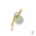White Jade Pearl Fortune Pouch Pendant 555951