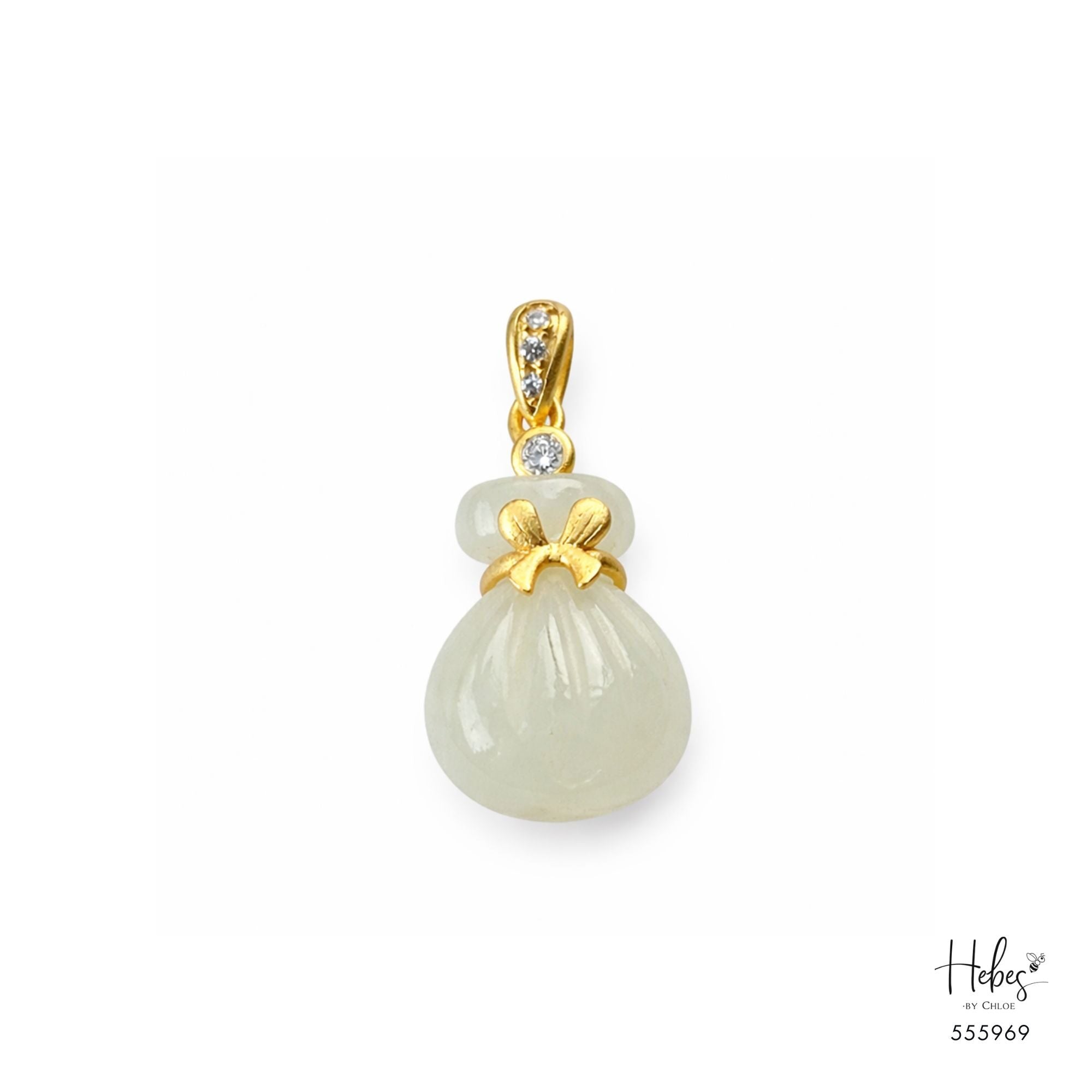 White Jade Fortune Pouch Pendant 555969