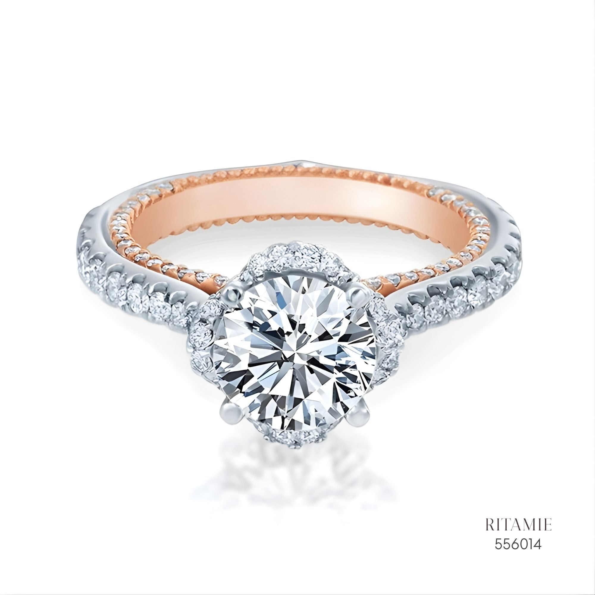 Classic Halo Round Engagement Ring 556014