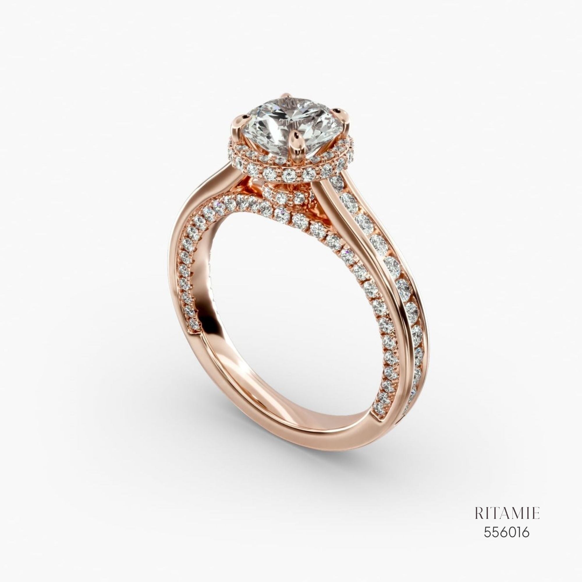 Bloom Halo Round Engagement Ring 556016