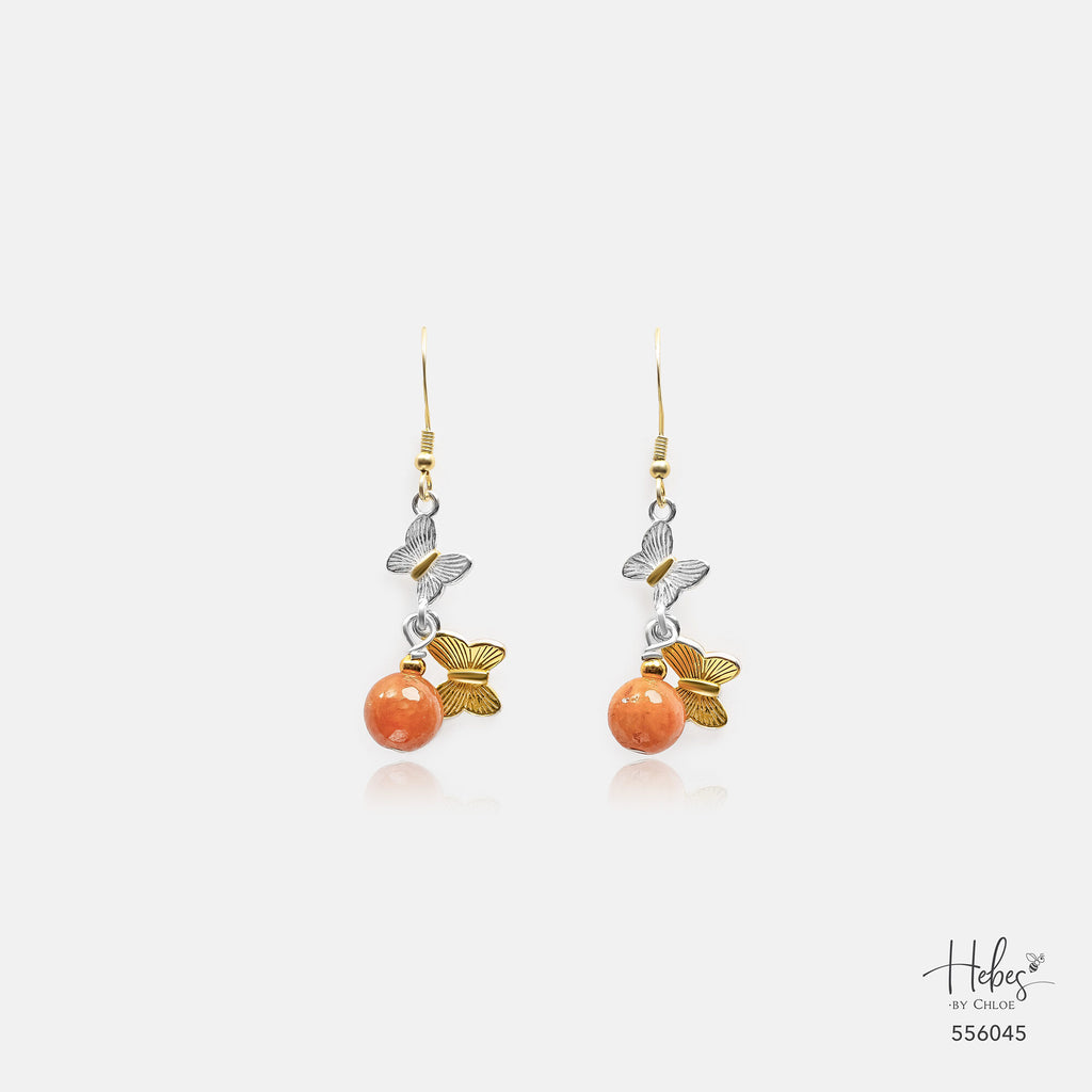 Orange Jade Luminous Dawn Earrings 556045