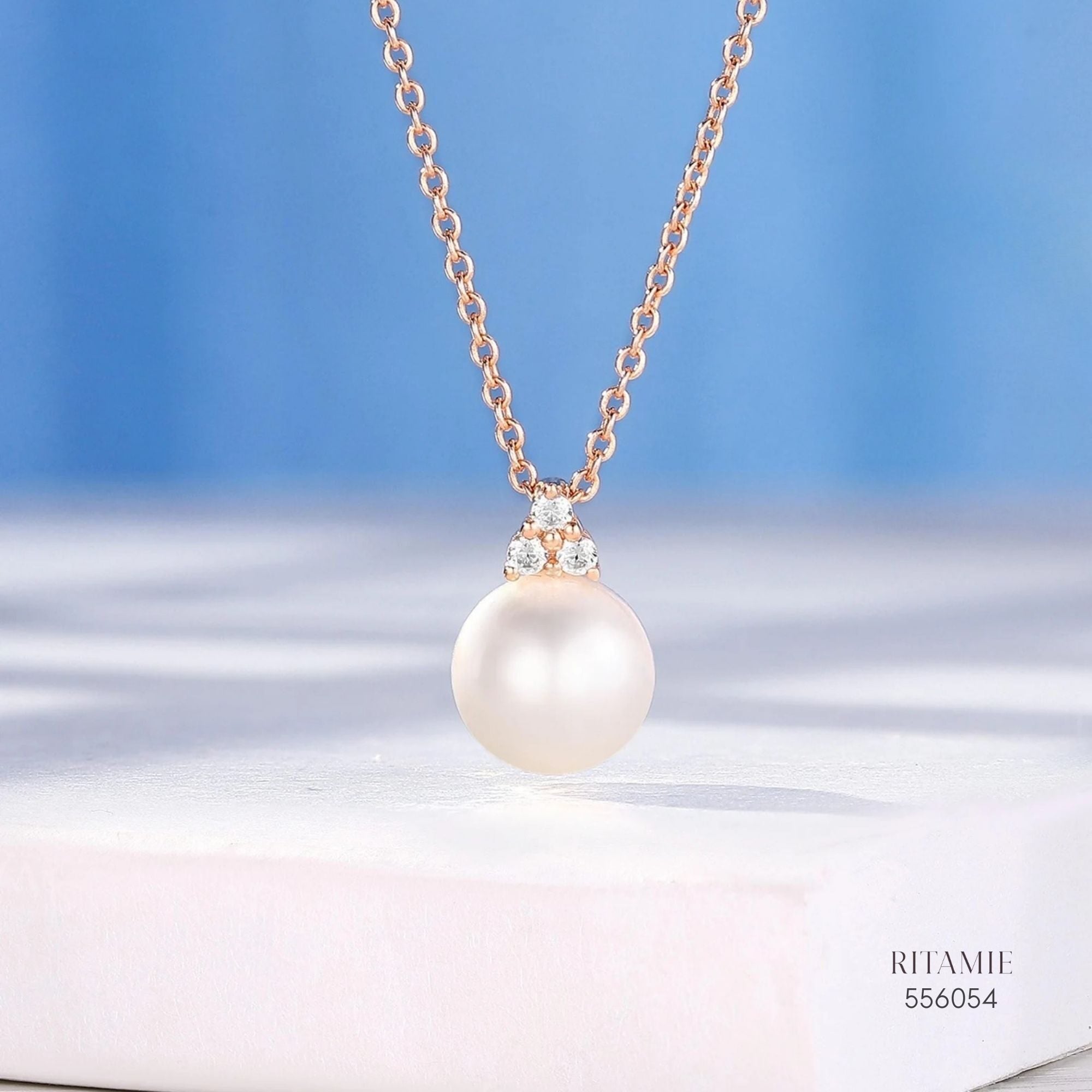 Luna Pearl Lab Diamond Necklace 556054