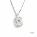 The Emerald Halo Silver Moissanite Necklace 556094