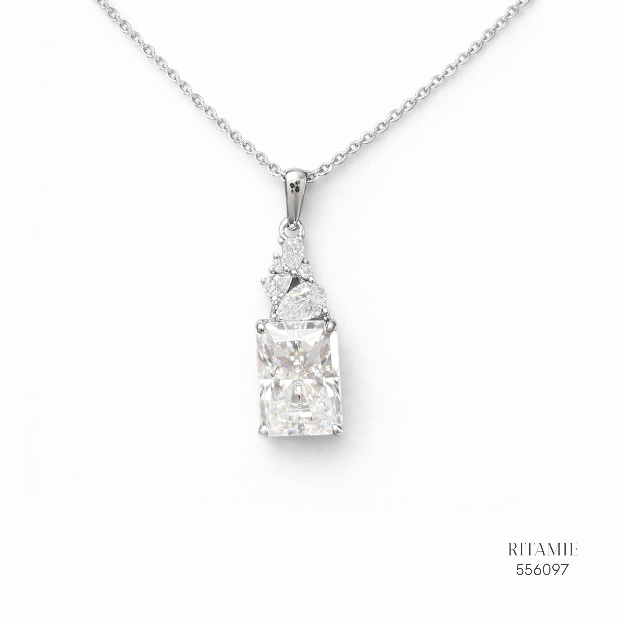 The Radiant Majesty Silver Moissanite Necklace 556097