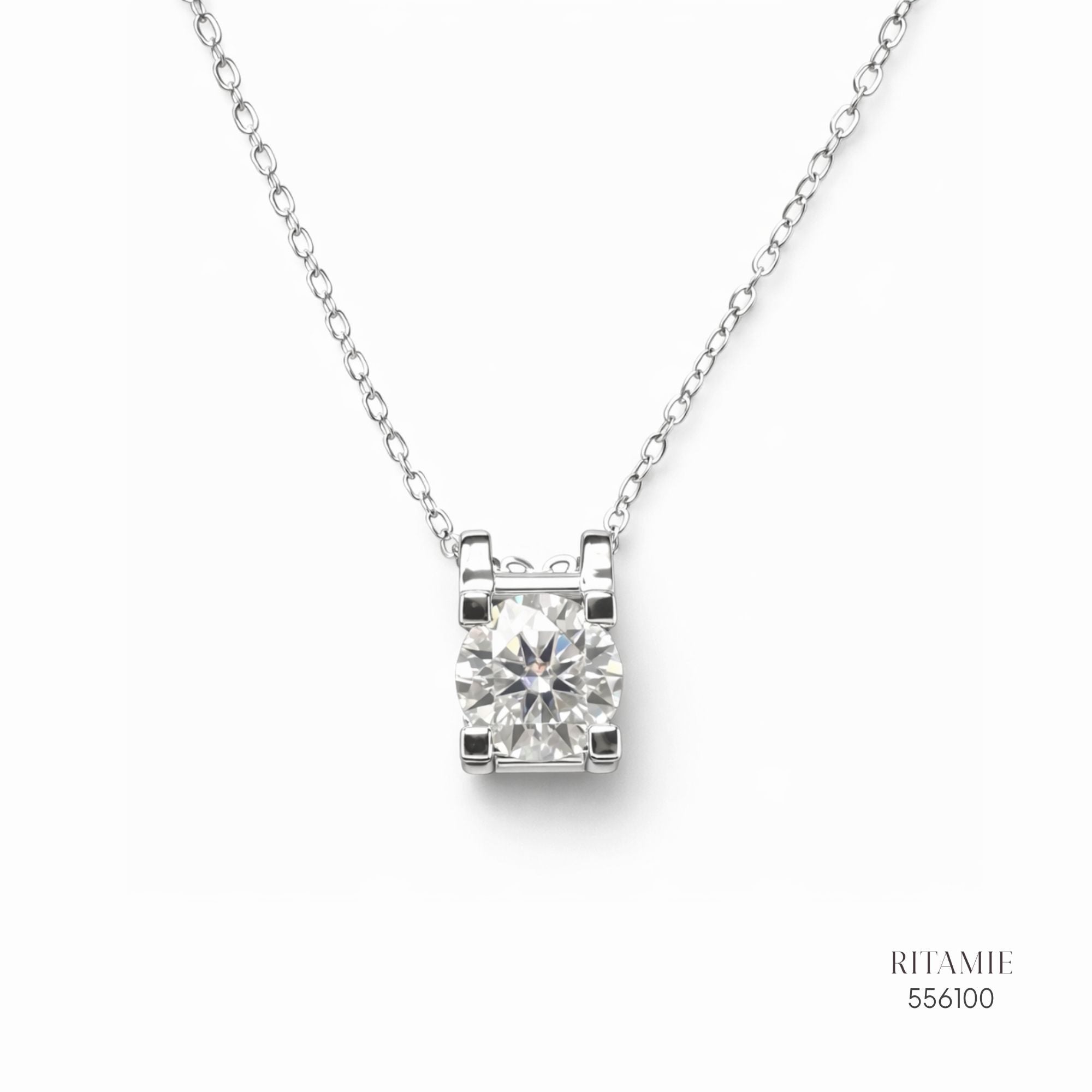 The Parallel Radiance Silver Moissanite Necklace 556100