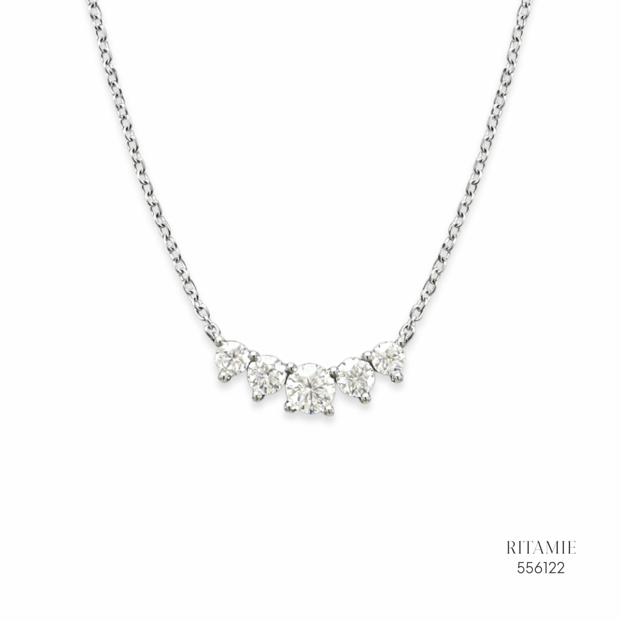 The Luminous Arc Silver Moissanite Necklace 556122