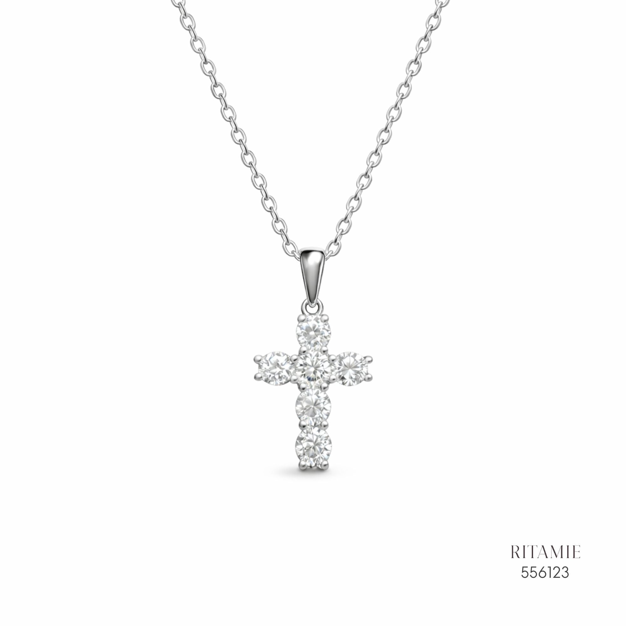 The Sacred Glow Silver Moissanite Necklace 556123