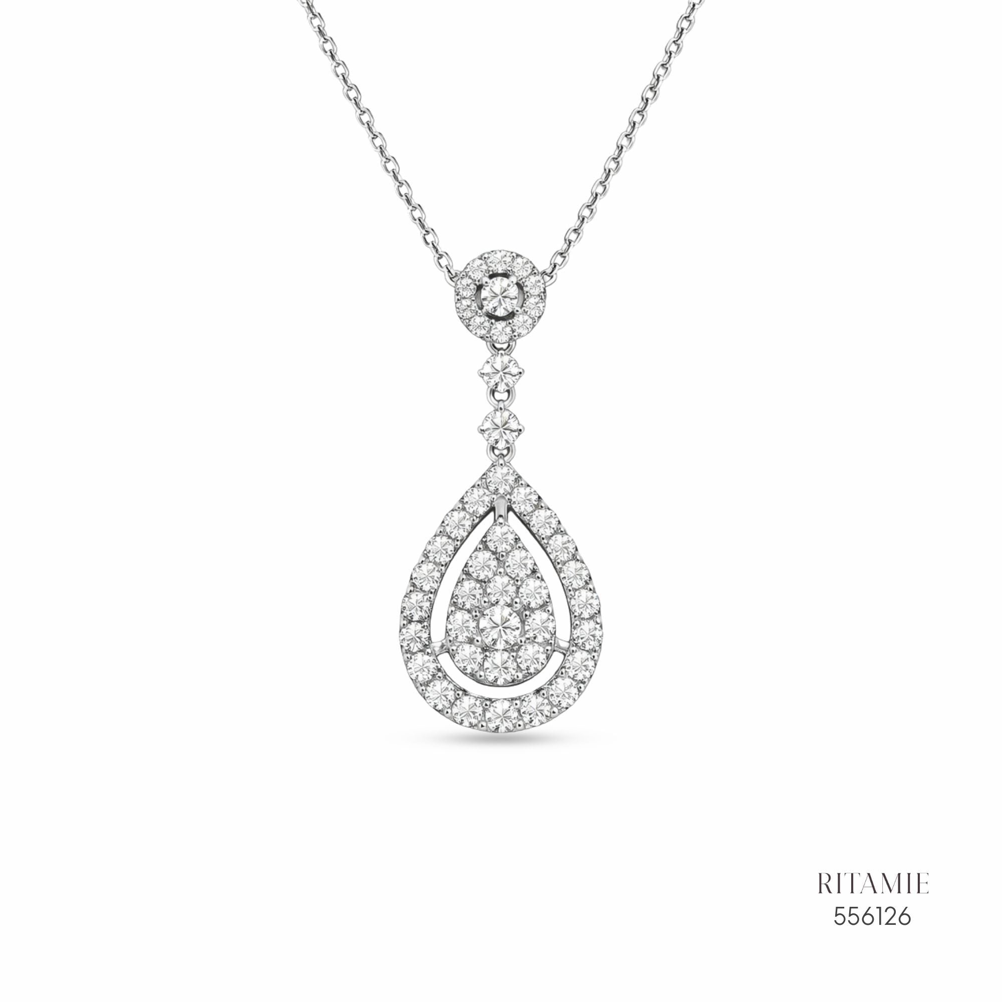 The Pearly Grace Silver Moissanite Necklace 556126