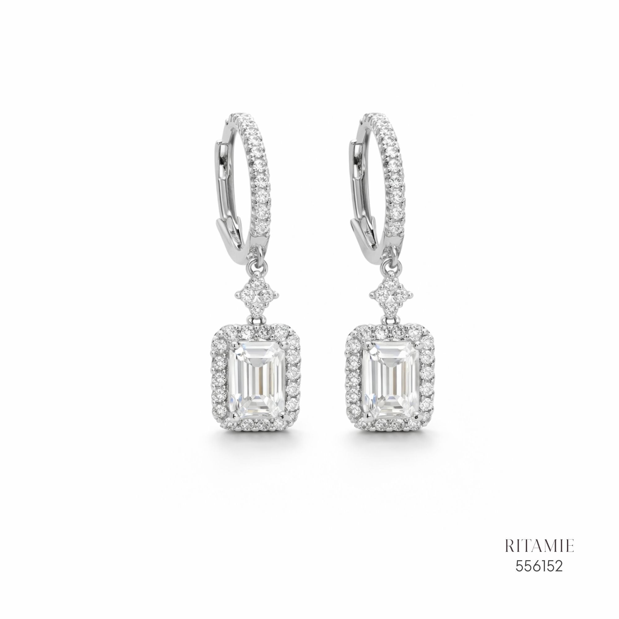 The Emerald Majesty Silver Moissanite Earrings 556152