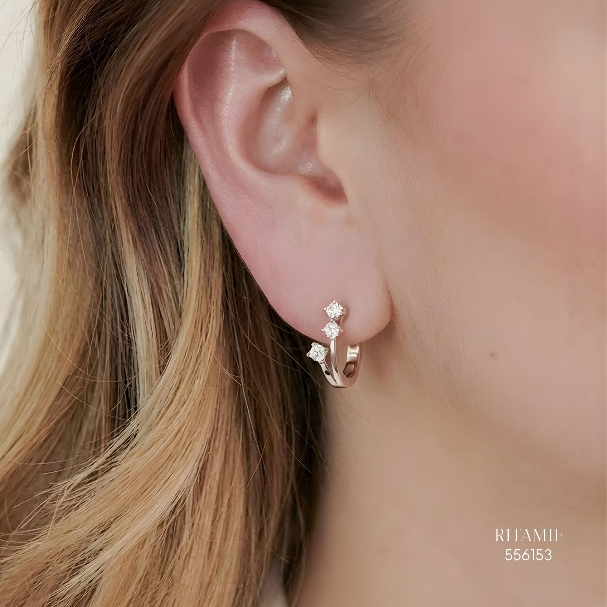 The Triple Spark Silver Moissanite Hoops 556153
