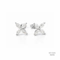 The Marquise Blossom Silver Moissanite Studs 556155