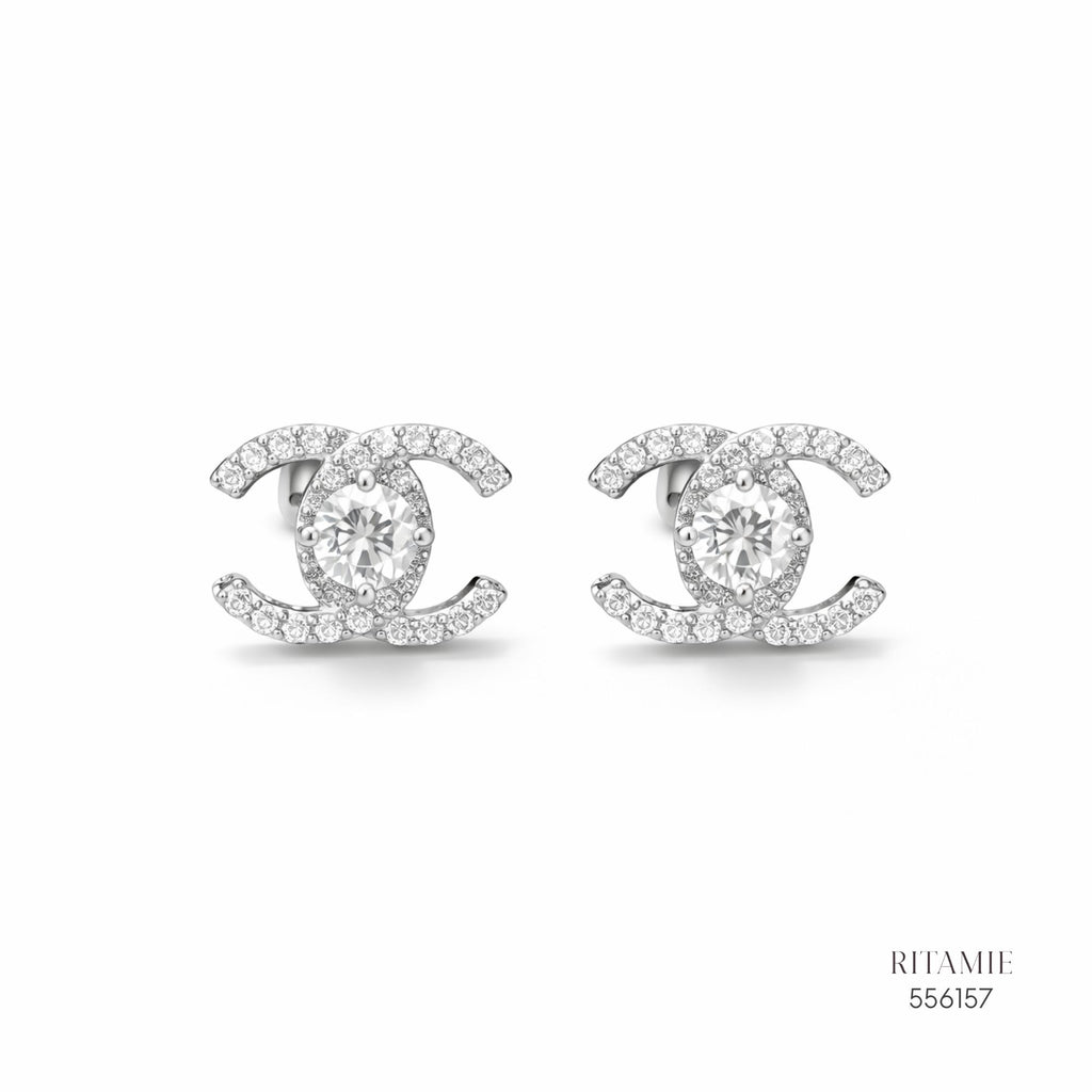 The Iconic Chic Silver Moissanite Studs 556157