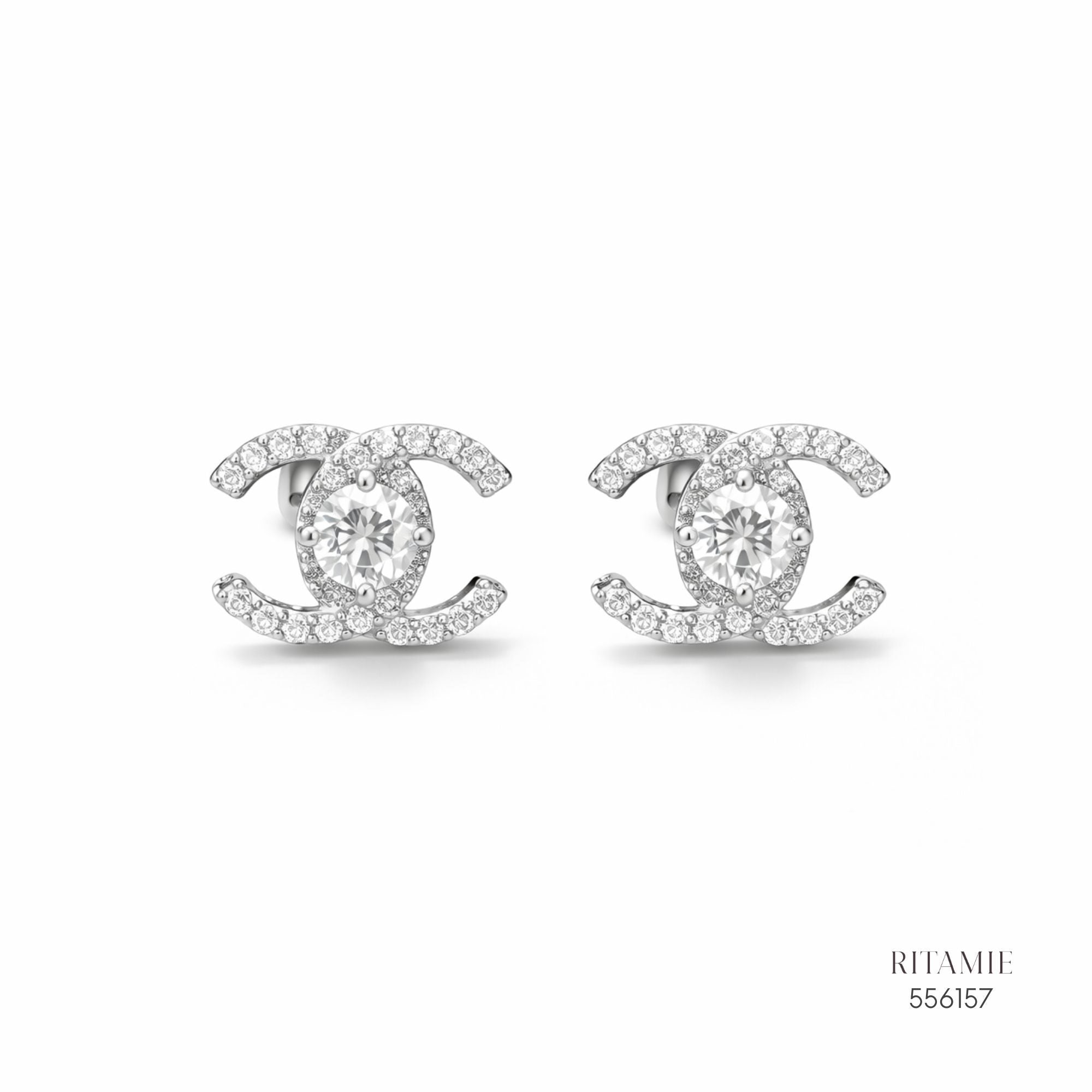 The Iconic Chic Silver Moissanite Studs 556157