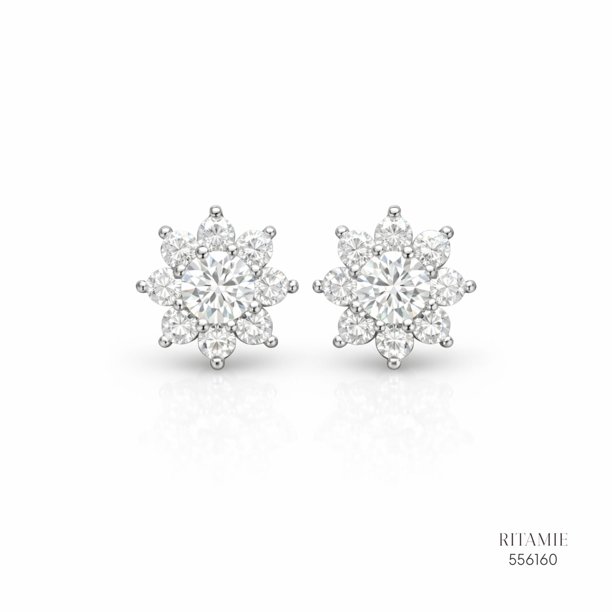 The Luminous Snowflake Silver Moissanite Studs 556160