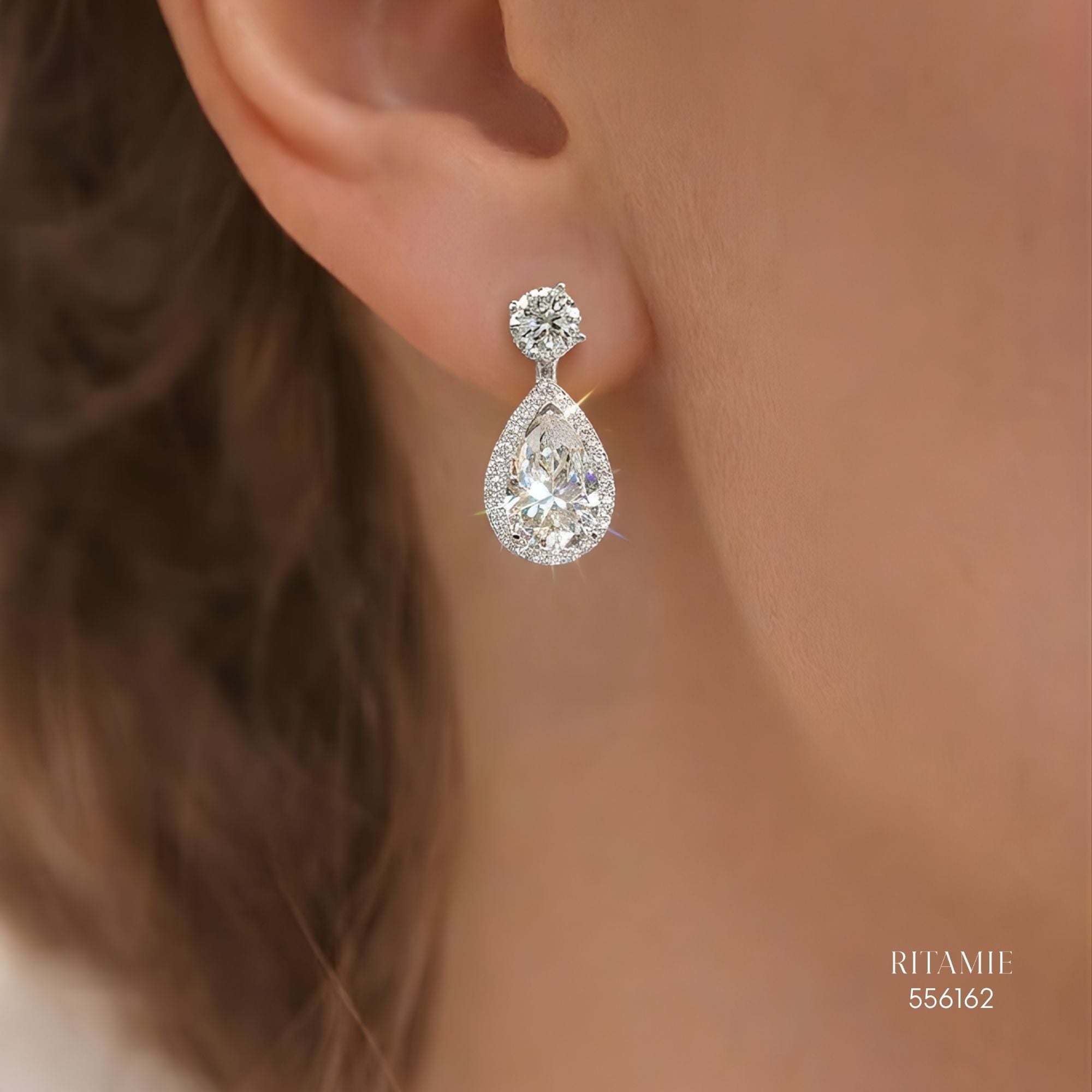 The Pearly Grace Silver Moissanite Earrings 556162
