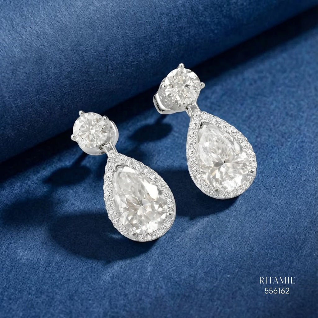 The Pearly Grace Silver Moissanite Earrings 556162