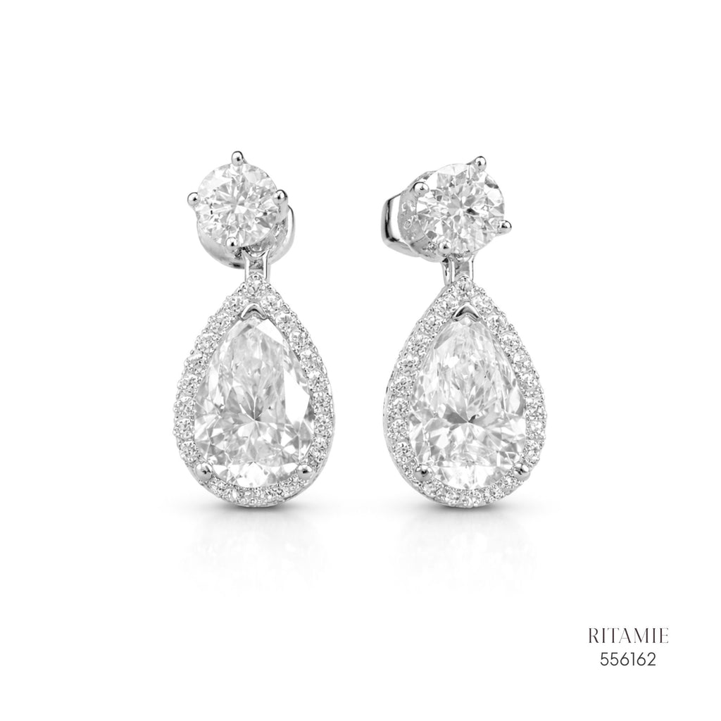 The Pearly Grace Silver Moissanite Earrings 556162