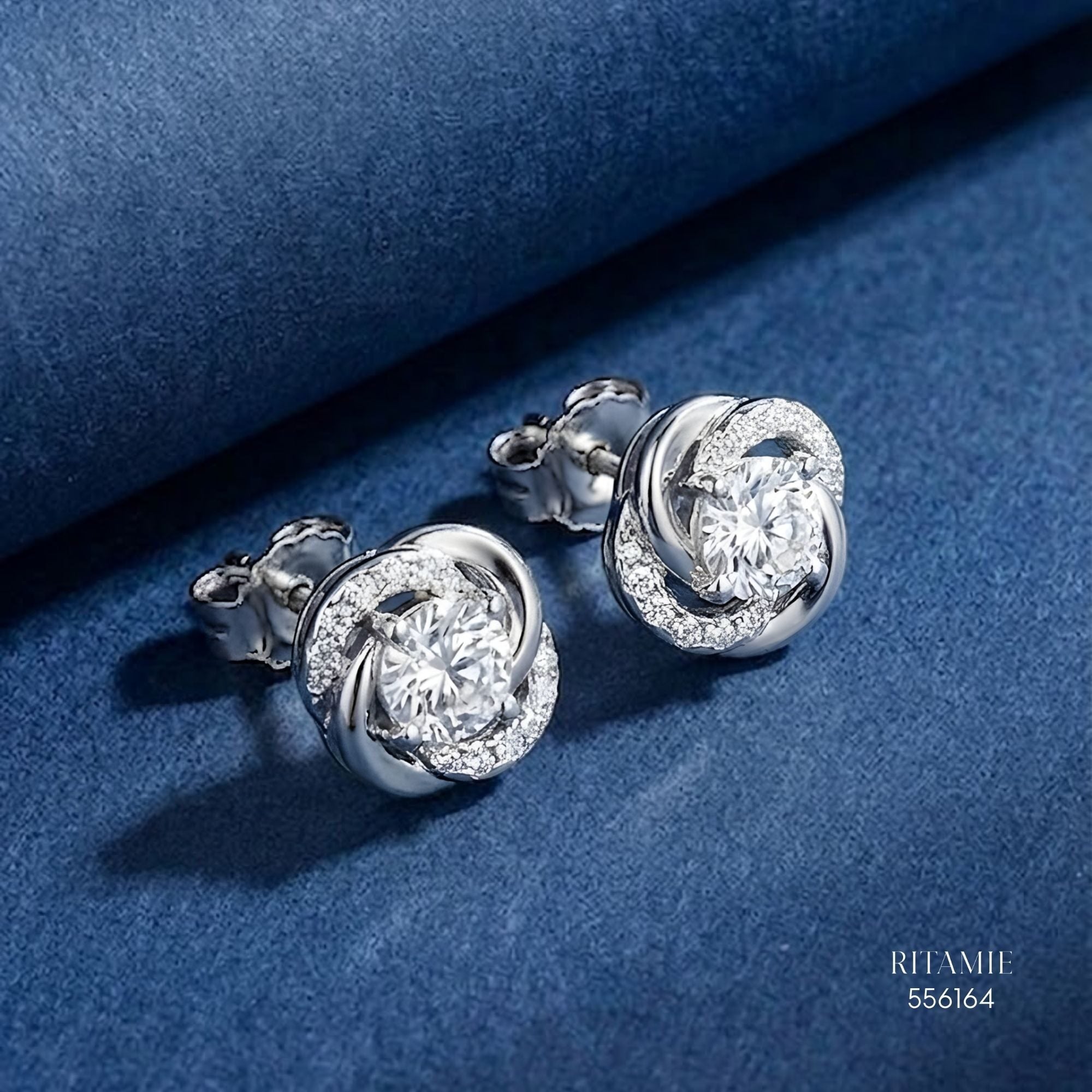 The Eternal Knot Silver Moissanite Studs 556164
