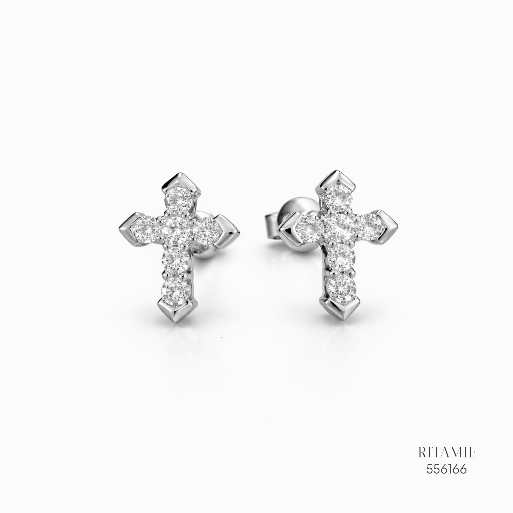 The Sacred Glow Silver Moissanite Studs 556166
