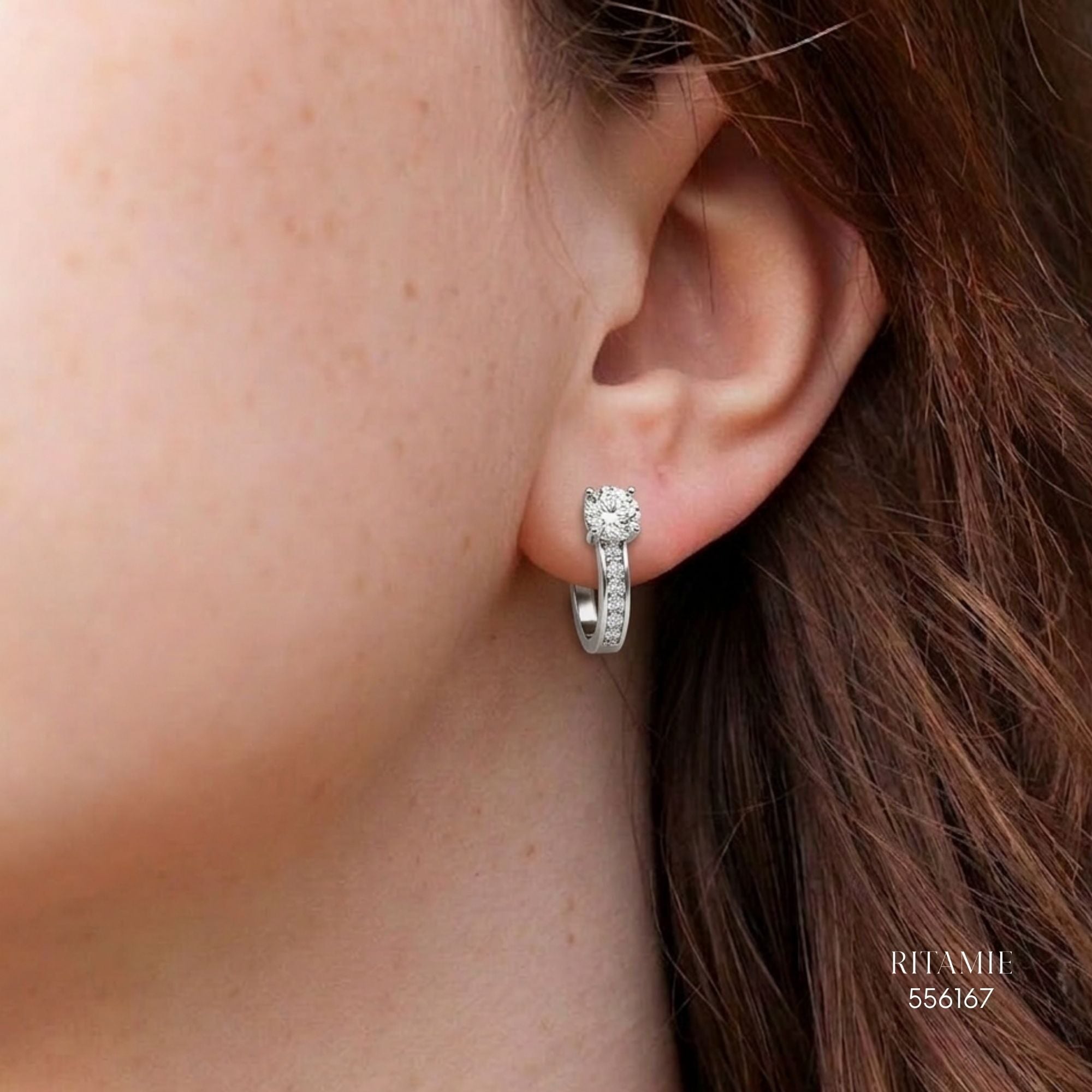 The Infinity Radiance Silver Moissanite Earrings 556167