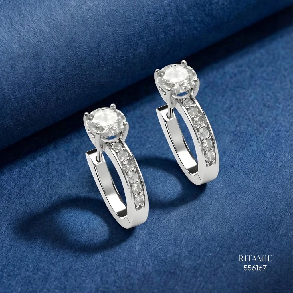 The Infinity Radiance Silver Moissanite Earrings 556167